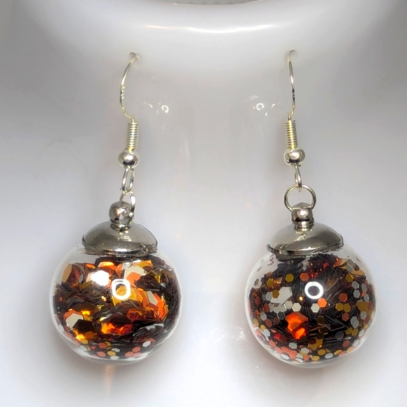 NEW Glitter Ball Earrings - Fall Breeze - Picture 1 of 3